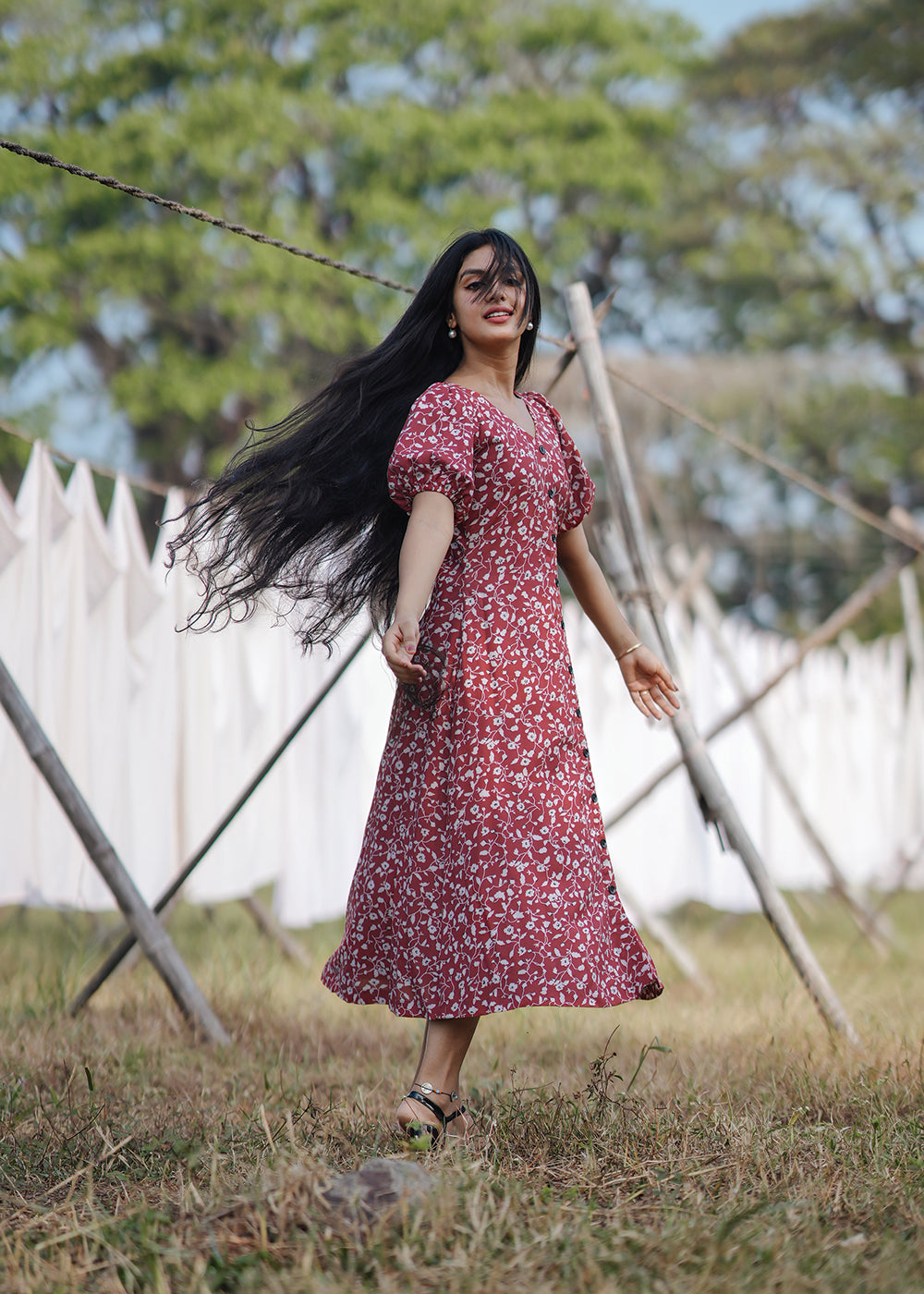 Burgundy Sheath Dress**