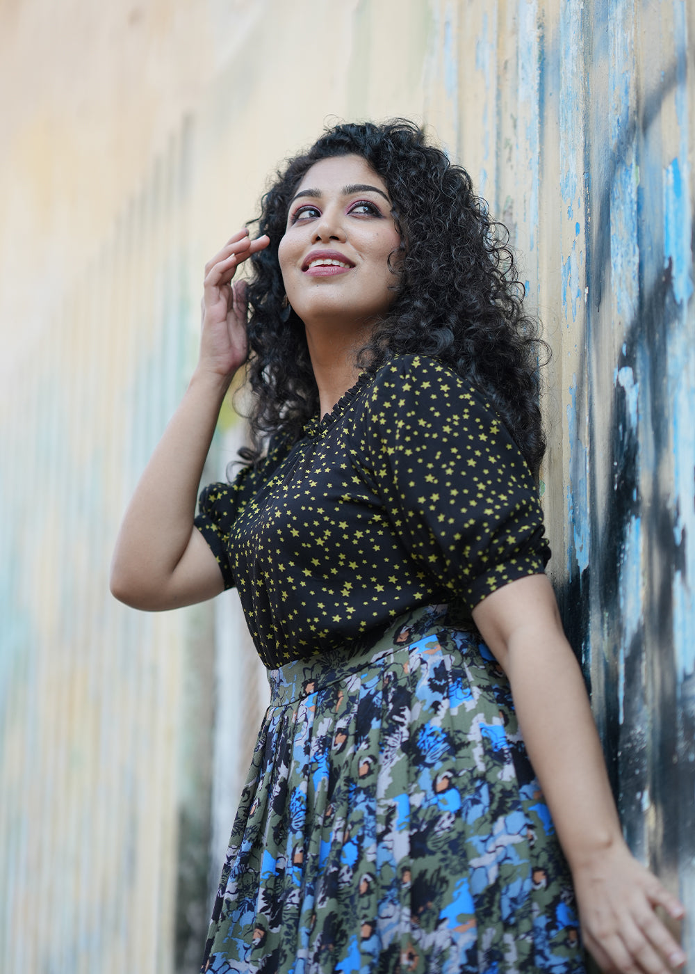 Starry night pleats dress**