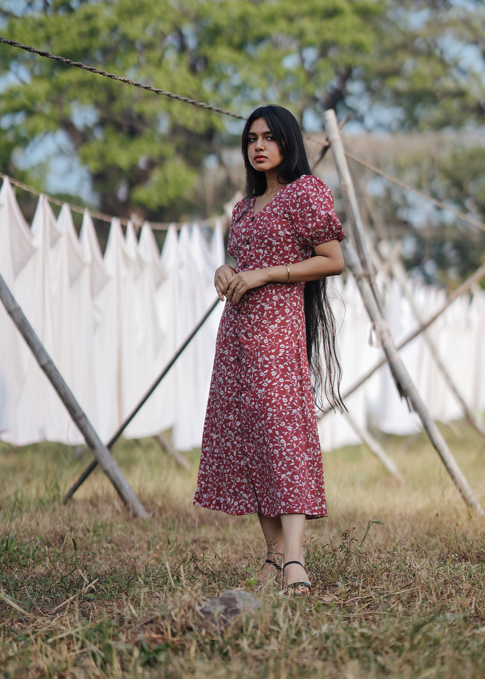 Burgundy Sheath Dress**