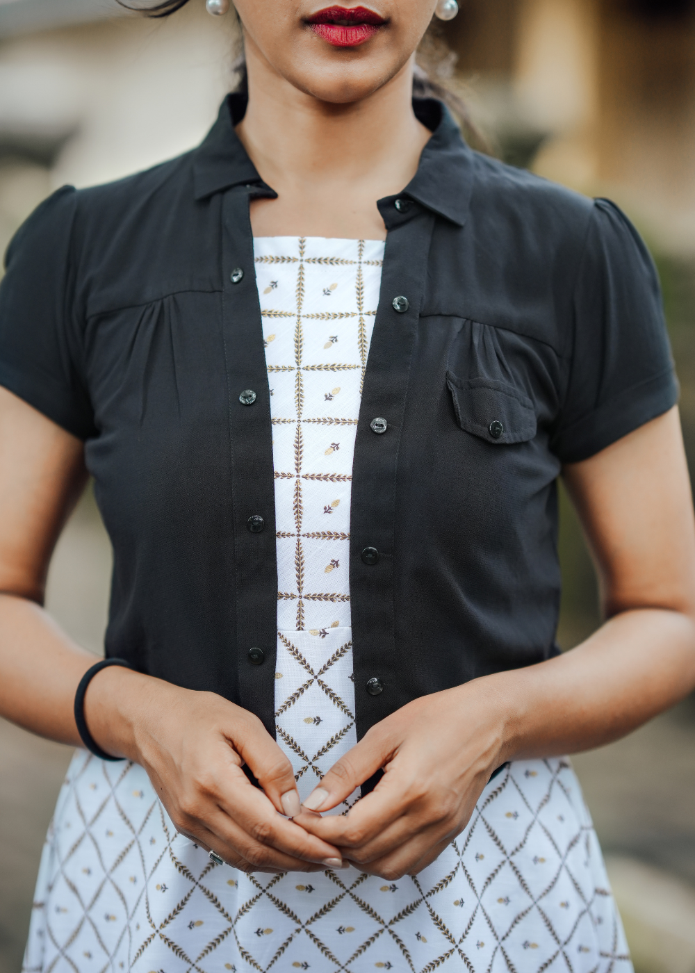 Ethnic Shrug Dress**