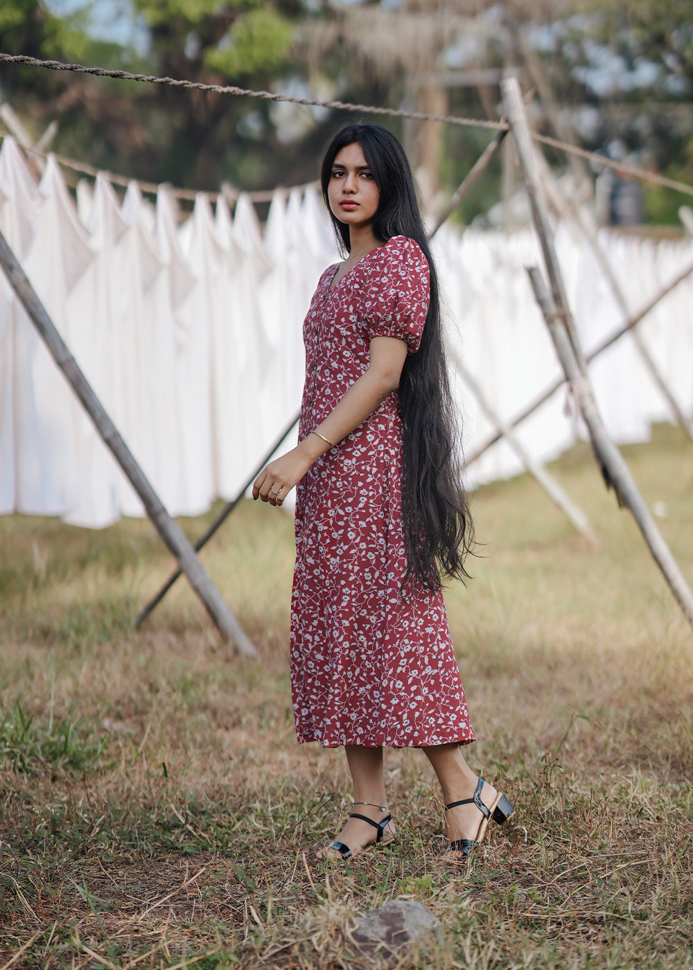 Burgundy Sheath Dress**