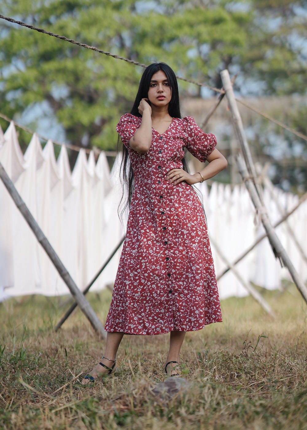 Burgundy Sheath Dress**