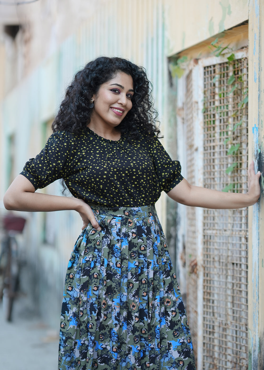 Starry night pleats dress**
