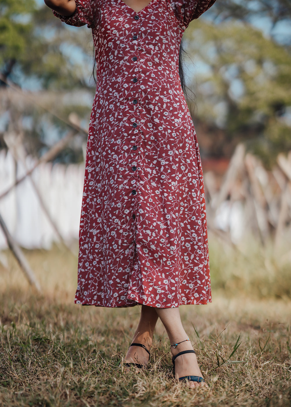 Burgundy Sheath Dress**