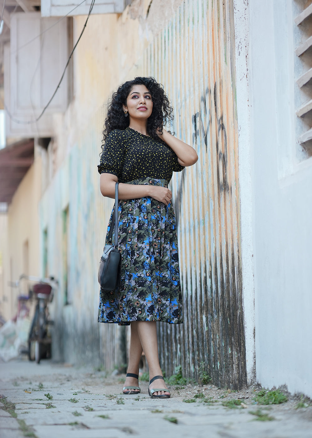 Starry night pleats dress**