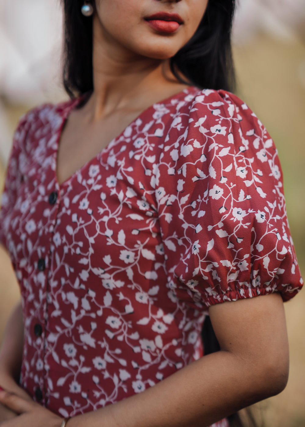 Burgundy Sheath Dress**