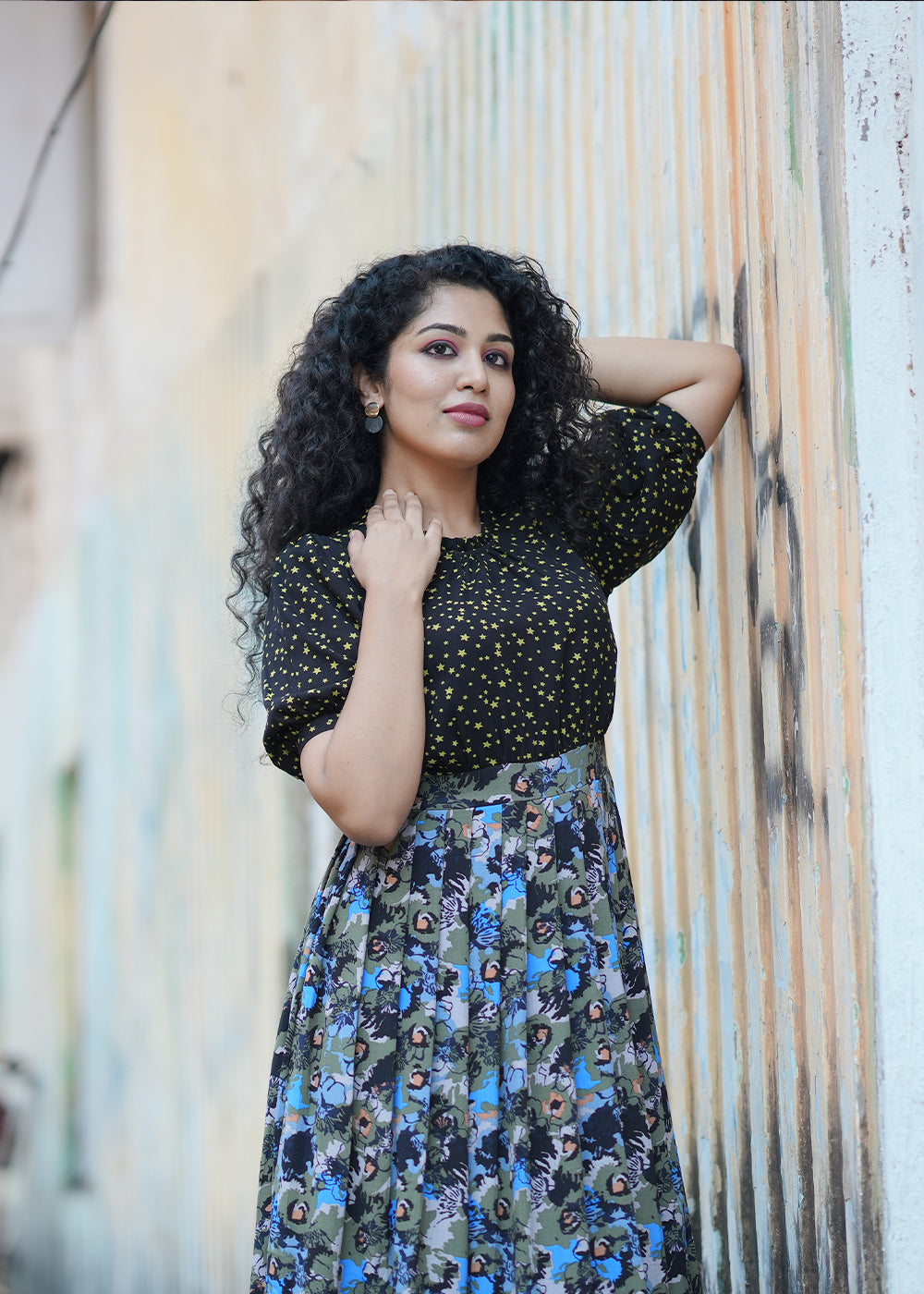 Starry night pleats dress**