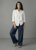 Navy Ivory Linen Set