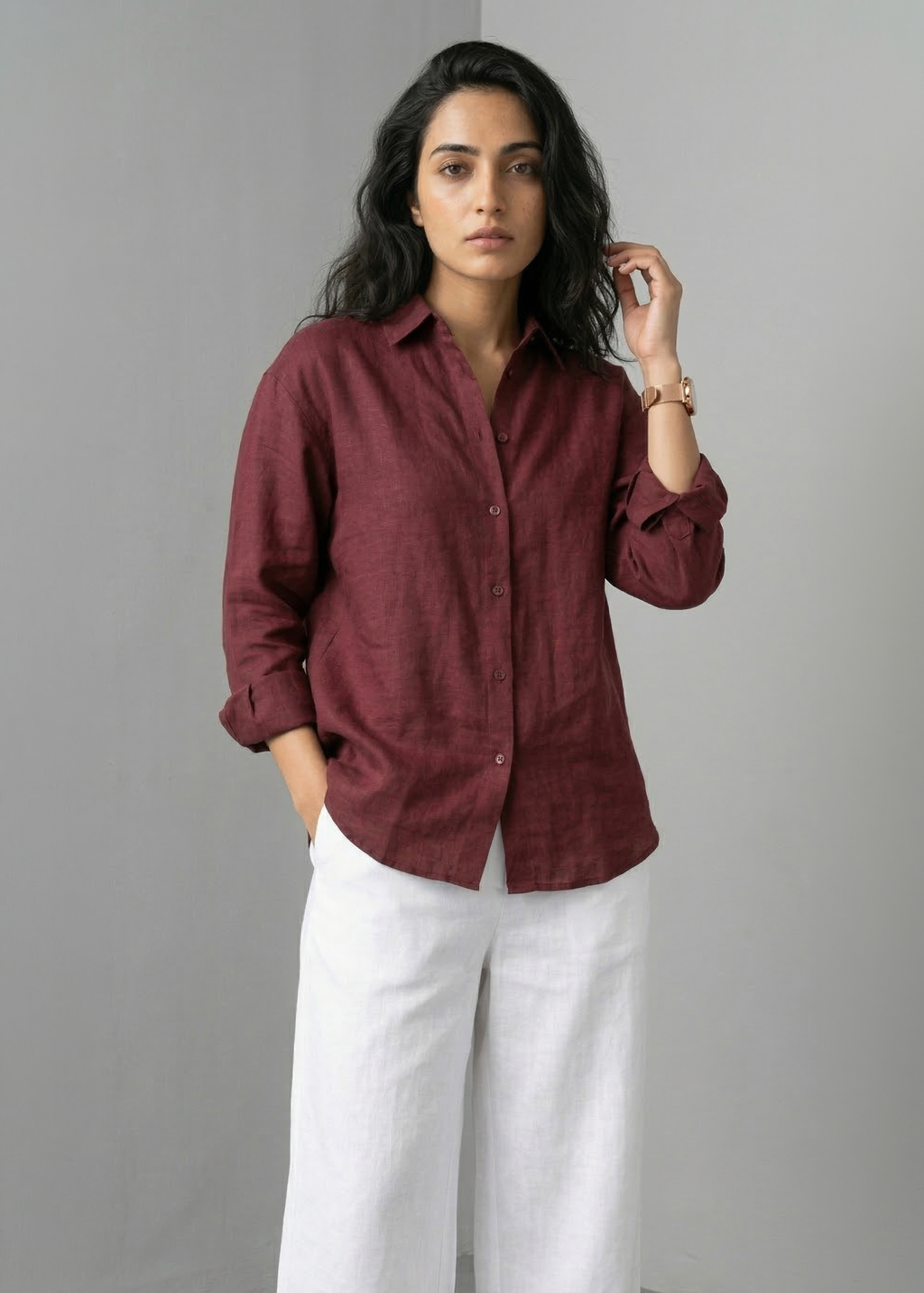 Linen Wine Shirt